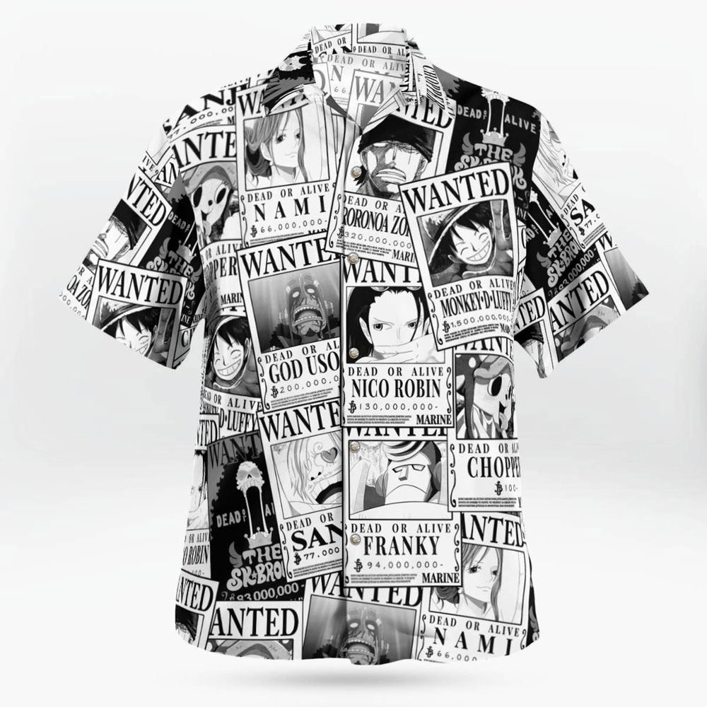 Anime One Piece Manga Wanted Hawaiian Shirt Anime One Piece Manga Wanted Hawaiian Shirt