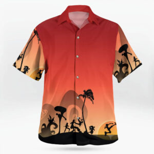 Aloha One Piece Hawaiian Shirt Sunset on Summer Party