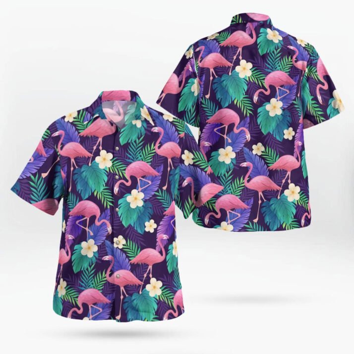 Forest-Flamingo-Button-Up-Hawaiian-Shirt