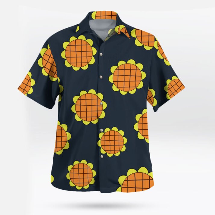 Luffy Dressrosa Shirt Cosplay Outfit Sunflower Button-up