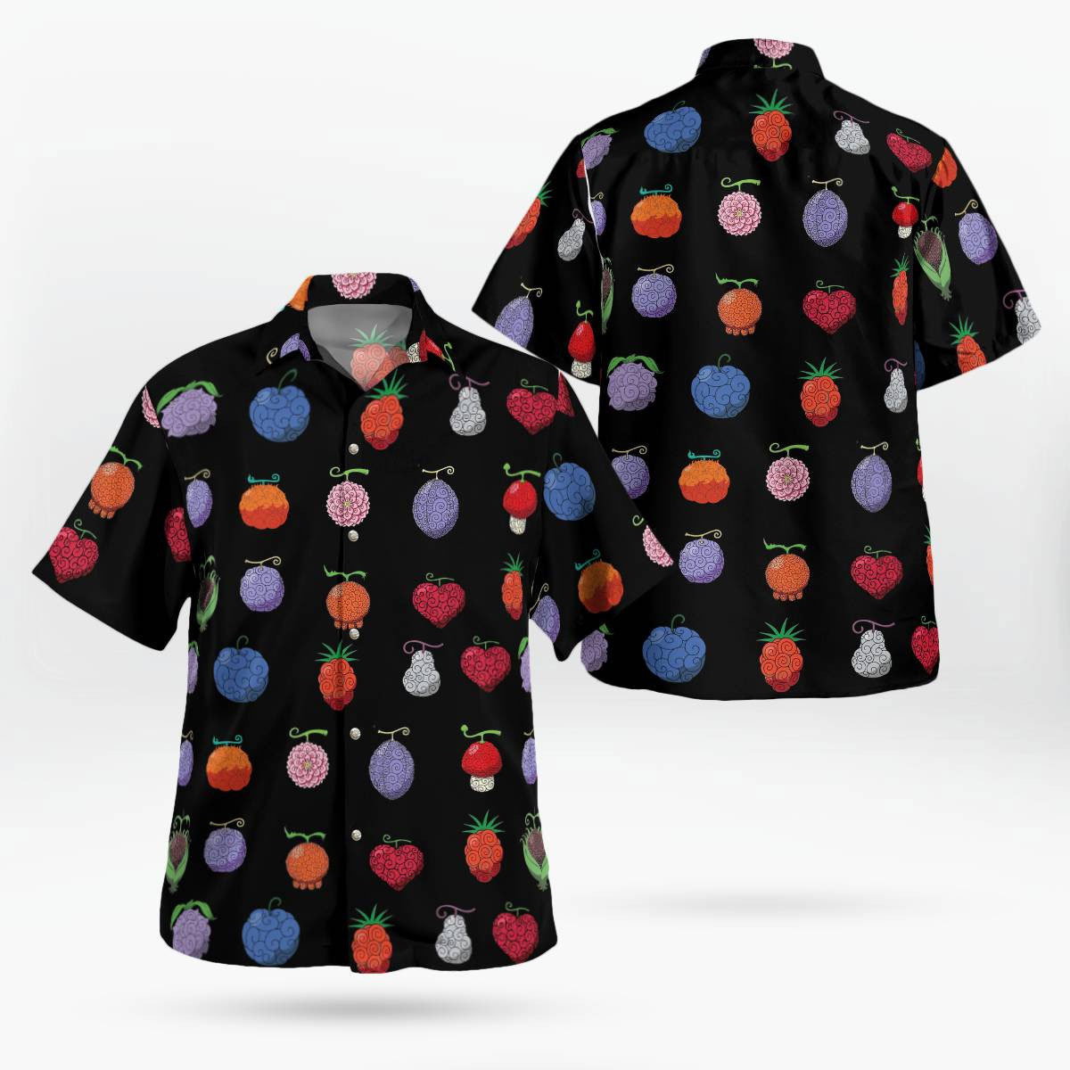 One Piece Devil Fruits Button up Hawaiian Shirts 5 One Piece Devil Fruits Button up Hawaiian Shirts