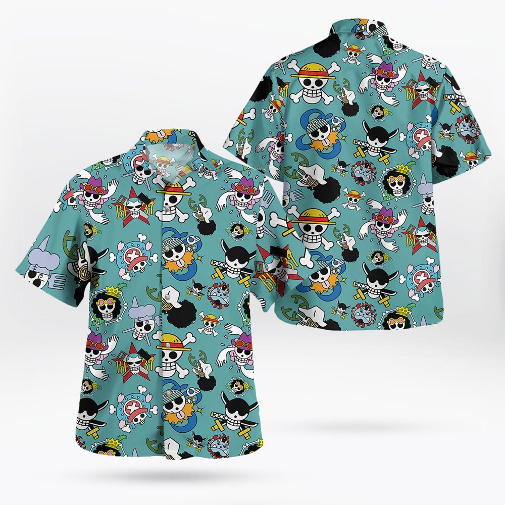 One Piece Strawhats Jolly Roger Hawaiian Shirts 6 One Piece Strawhats Jolly Roger Hawaiian Shirts