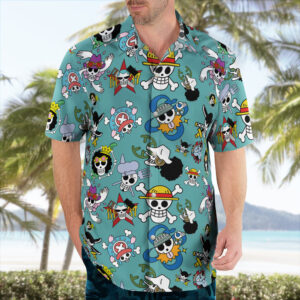 One Piece Strawhats Jolly Roger Hawaiian Shirts