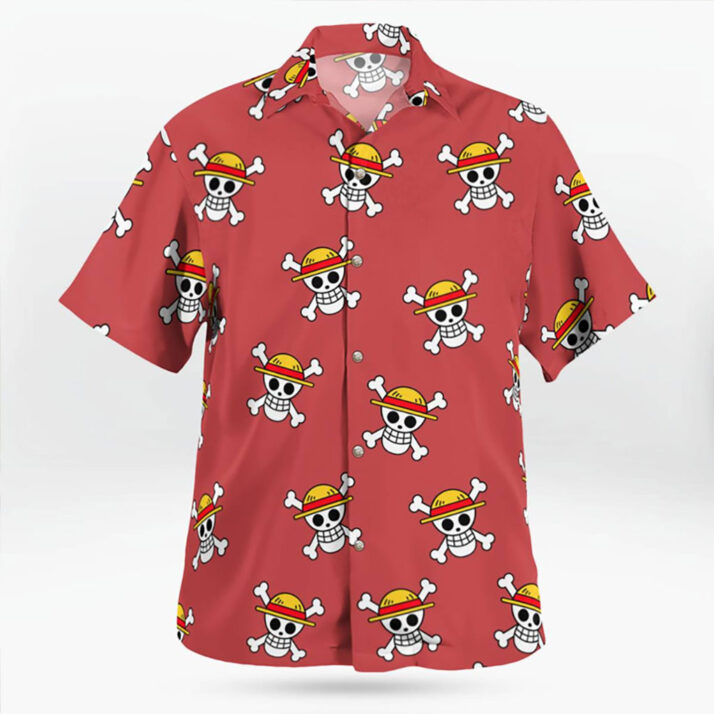 Straw Hat Pirate Logo Red Hawaiian Shirt