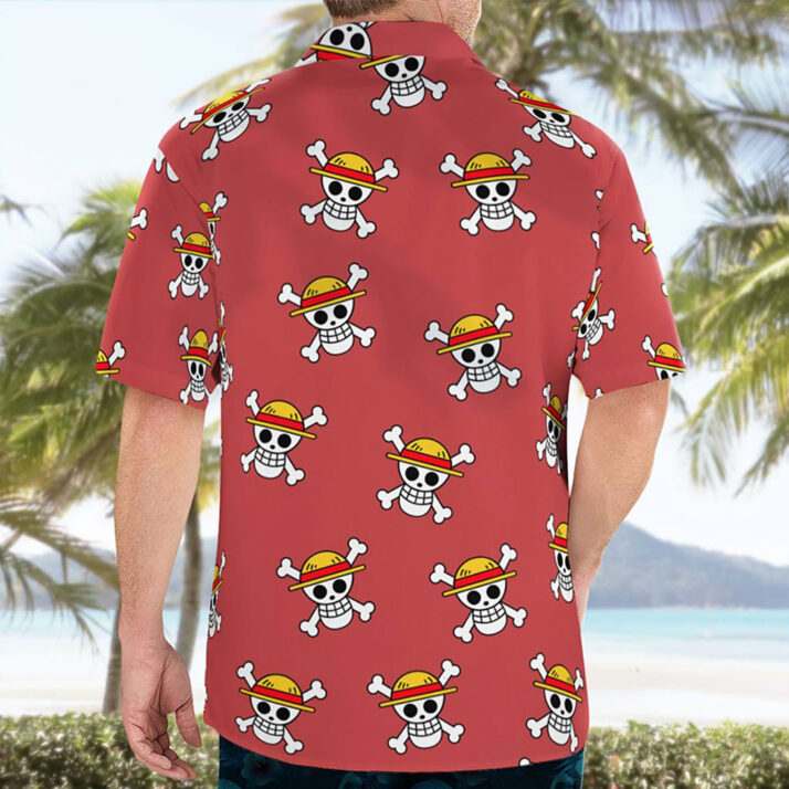 Straw Hat Pirate Logo Red Hawaiian Shirt