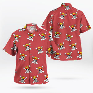 Straw Hat Pirate Logo Red Hawaiian Shirt