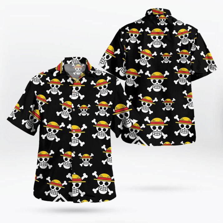 Straw Hat Pirates Jolly Roger Button Up Hawaiian Shirts