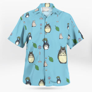 Anime Ghibli Totoro Pattern Blue Hawaiian Shirts