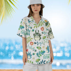 My Neighbor Totoro Pattern Button Up Hawaiian Shirt