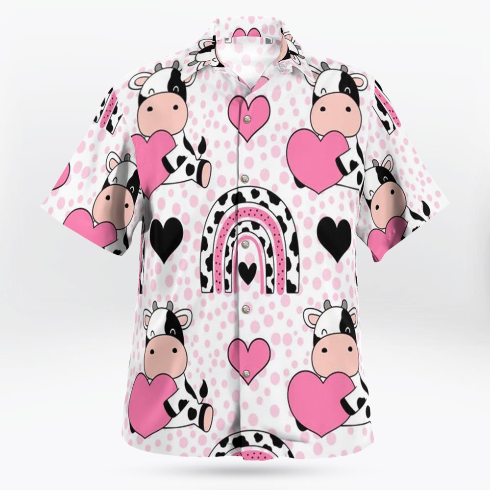 Baby Cows And Rainbows Aloha Shirts Pink 5 Baby Cows And Rainbows Aloha Shirts