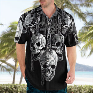 Black and White Skulls Hanging Out Hawaii Shirt