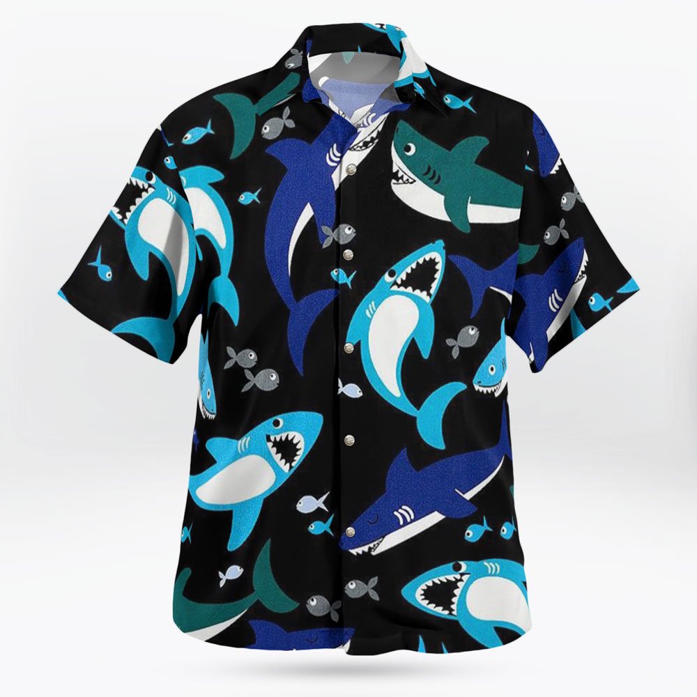 Blue shark Hawaiian Shirt For The Beach 6 Blue Shark Hawaiian Shirt