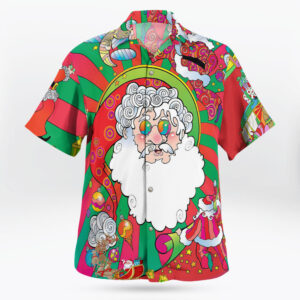 Christmas Psychedelic Santa Face Hawaiian Shirt