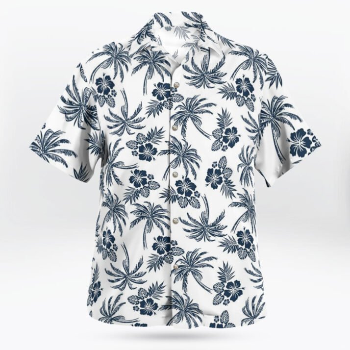 Coconut Tree and Hibiscus Pattern Vintage Men's Hawaiian Shirt