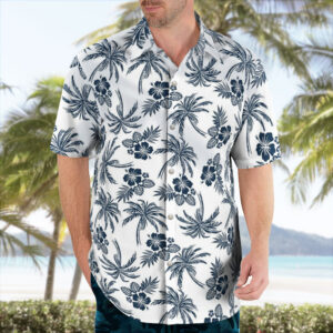 Coconut Tree and Hibiscus Pattern Vintage Men's Hawaiian Shirt
