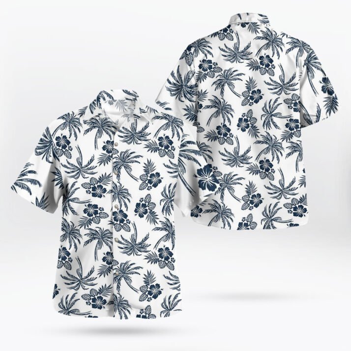 Coconut Tree and Hibiscus Pattern Vintage Men's Hawaiian Shirt