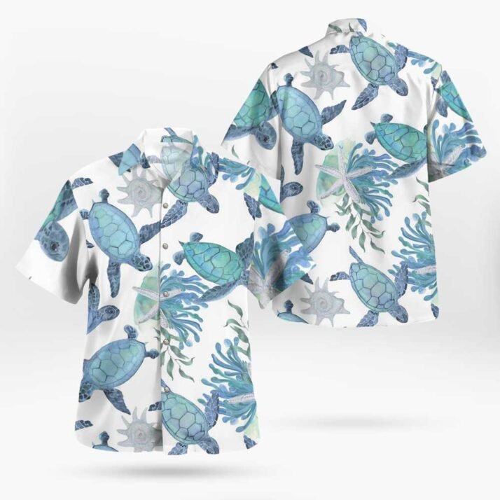 Custom Sea Turtle Coral Reef Aloha Shirts