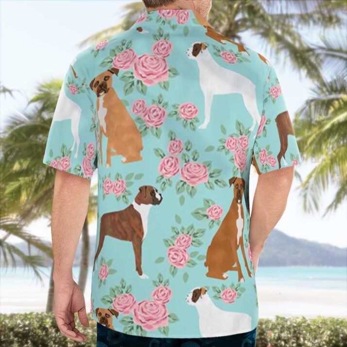 Dog And Flowers Pattern Hawaiian Shirts