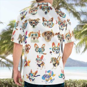 Dog Wearing Glasses Aloha Shirt