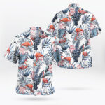 Flamingo Hawaiian Aloha Tropical Lotus Hawaiian Shirt