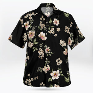 Floral Black Aloha Hawaiian Shirt For Men Women