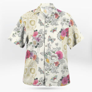 Floral Butterfly Skull Hawaiian Shirt
