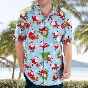 Funny Red Santa Pattern Christmas Hawaiian Shirt