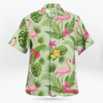 Green Pink Flamingo Pattern Hawaiian Shirt