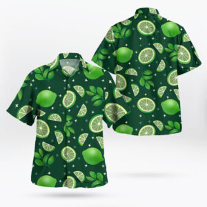 Green Limes Pattern Aloha Hawaiian Shirt Men Women