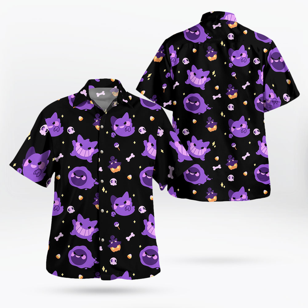 Halloween Pokemon Pattern Hawaiian Shirts 3
