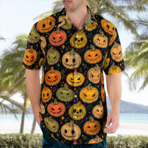 Halloween Pumpkin Pattern Hawaiian Shirts