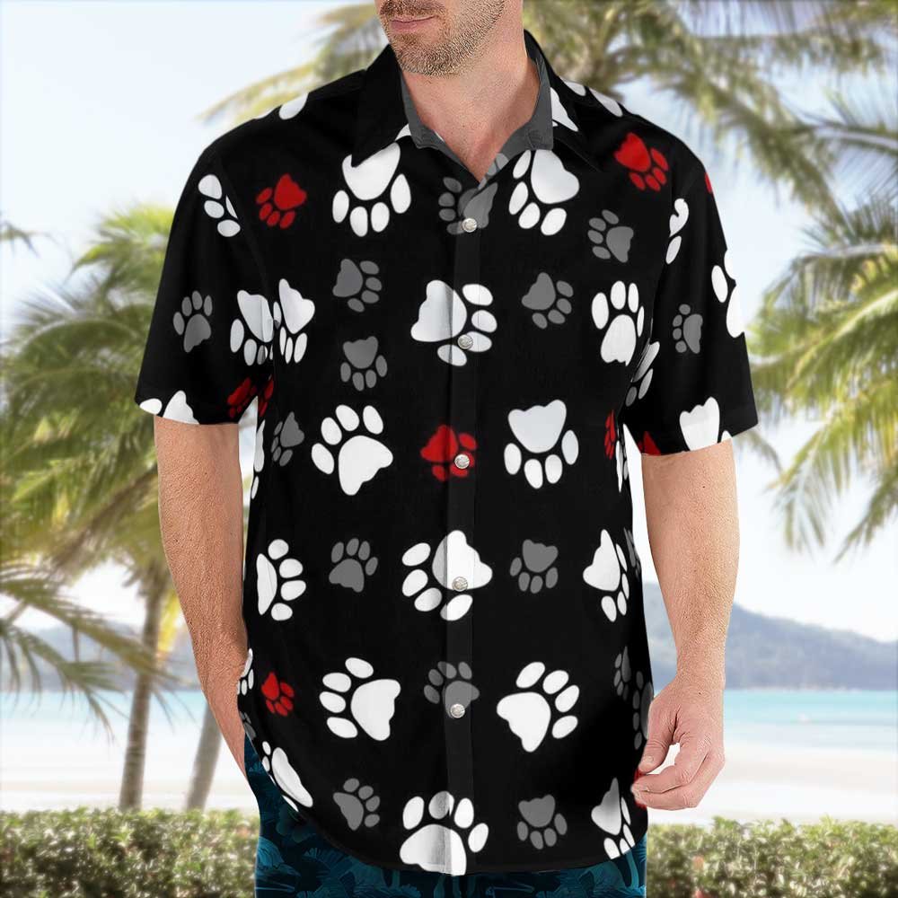 Cat Paws Hawaiian Shirt Black Button Up 7 Hawaiian Shirt With Cat Paws