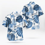 Hibiscus Fern Blue Hawaiian Shirt