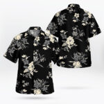 Luxury Pattern Flowers Black Hawaiian Shirt For Men Women