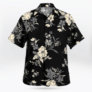 Luxury Pattern Flowers Black Hawaiian Shirt For Men Women