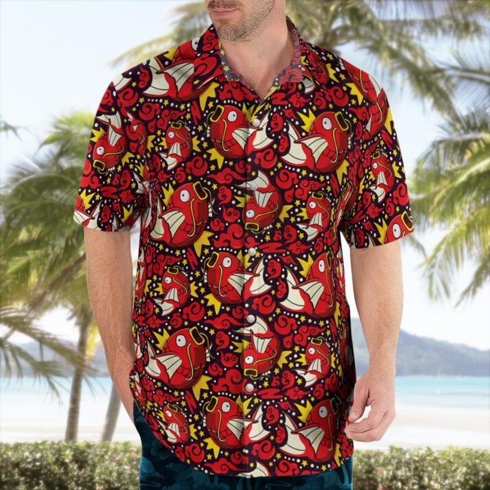 Magikarp Button Up Red Hawaiian Shirt