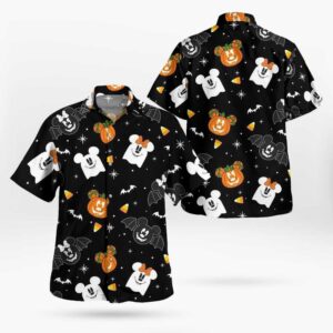 Mickey Halloween Pumpkin Aloha Shirt