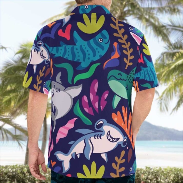 Multicolor Shark Hawaiian Tropical Shirt