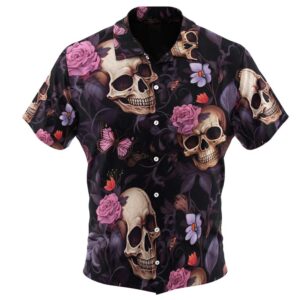 Mystical Skull Rose Pattern Hawaiian Shirts