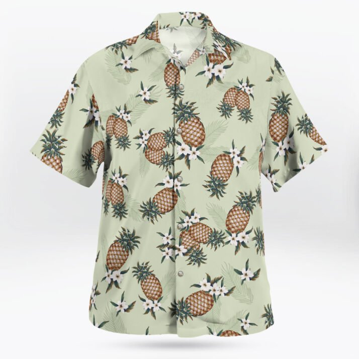 Pineapple Pattern Blue Men's Hawaiian Shirt