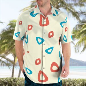 Togepi Pattern Button Up Hawaiian Shirt