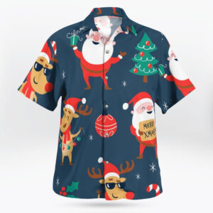 Santa Merry Christmas Pattern Hawaiian Shirt