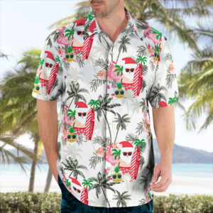 Santa Surfing Hawaiian Shirt for Mens and Womens
