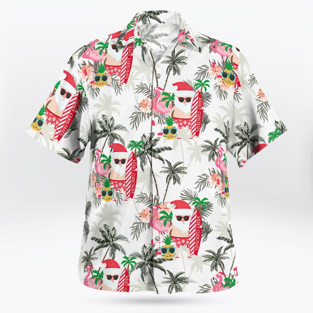 Flamingo Santa Surfing Hawaiian Shirt for Mens and Womens 4 Santa Surfing Hawaiian Shirt for Mens and Womens