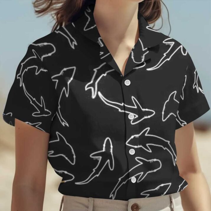 Shark Mysterious Black Hawaiian Shirt