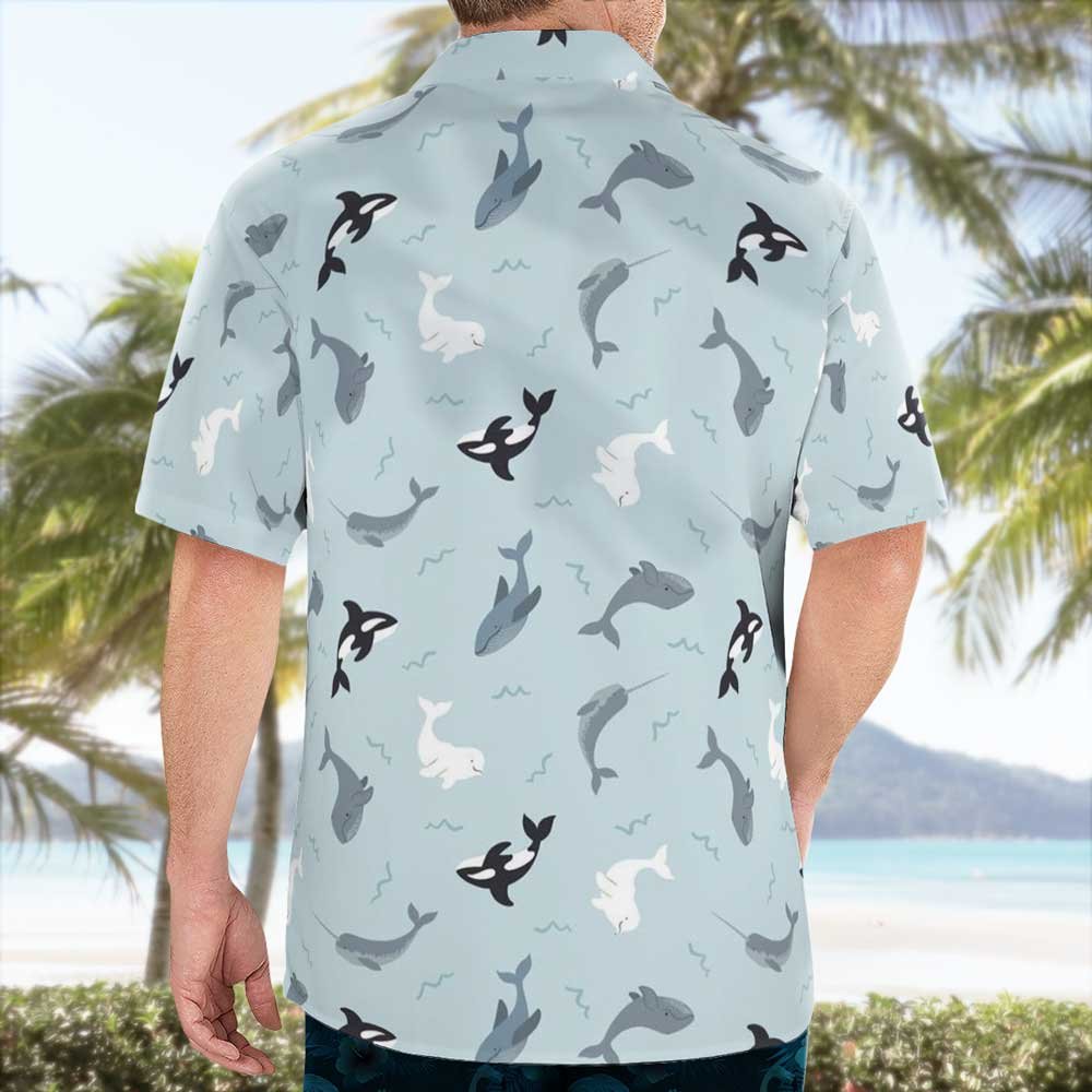 Shark Print Blue Tropical Shirt For Men Women 6 Shark Print Blue Tropical Shirt