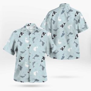 Shark Print Blue Tropical Shirt
