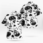 Skull Black And White Ghost Aloha Shirt