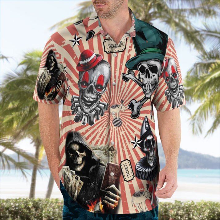 Skullcap Hawaiian Shirt For Mens and Womens