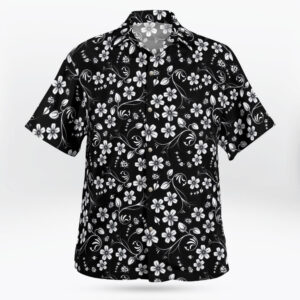 Small Daisies Black White Hawaiian Shirt